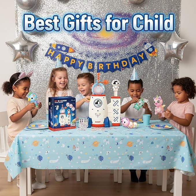 Space Rocket DIY Balloons with Pump, Stickers & Eyes | Sticky Balloon without - Image 8