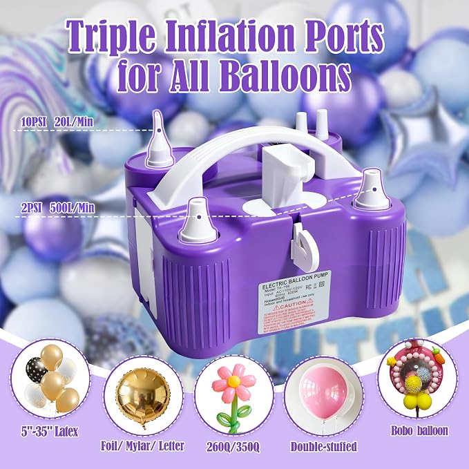 PCFING Balloon Pump Electric, 4-in-1 Air Pump Inflator Blower Machine - Image 2