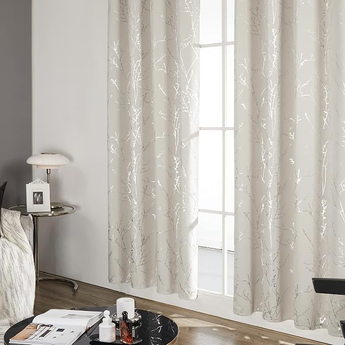 Deconovo Blackout Curtains, Light Beige Thermal Grommet Drapes, Energy Saving - Image 4