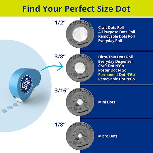 Glue Dots 6-Ct. Dot N' Go Dispenser Set, 200 Permanent Dots Each - Image 5