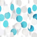 Teal-Turquoise White-Silver Party-Decorations Garland Streamers - 52Ft Woman by Panduola