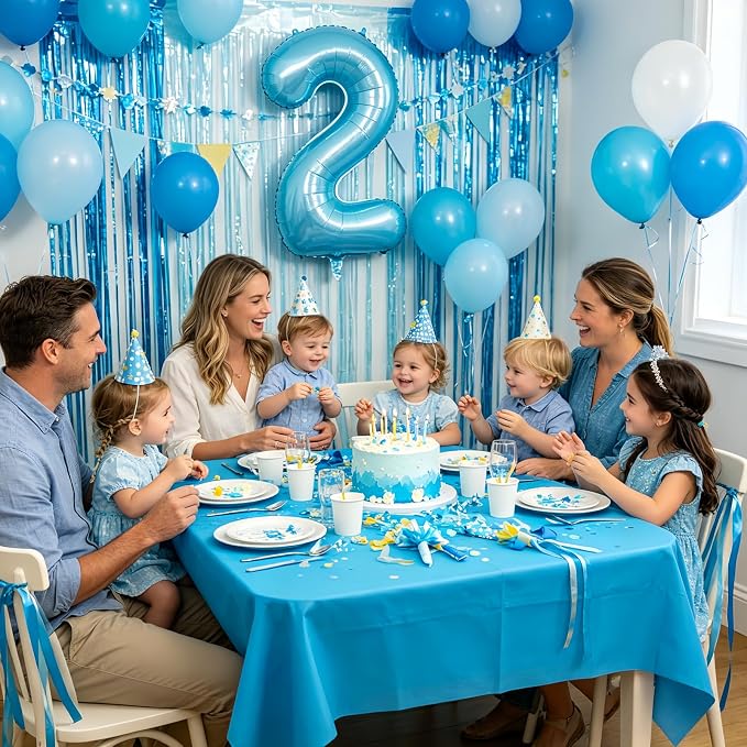 40 Inch Light Blue Number 2 Balloon | 2 Birthday Balloon - Image 3