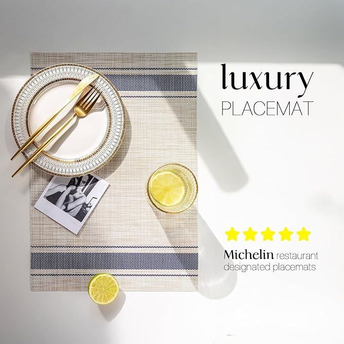 LEXMORE PlaceMats Set of 12 Vinyl/Plastic Woven Place Mats - Image 2