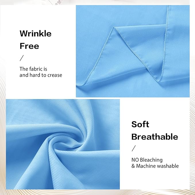 VOK Blue Wedding Arch Draping Fabric Chiffon Fabric, 29in x 18Ft Sheer Chiffon Outdoor Curtain for Wedding Ceremony Birthday Party Decoration (Blue,1 Panel)
