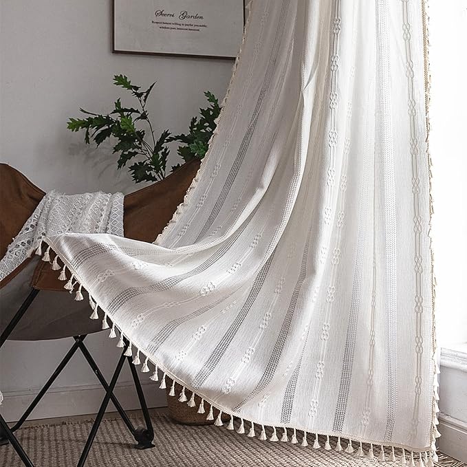 Sutuo Home Boho Curtain for Bedroom 84 Inch Length, Light Filtering Country by SutuoHome