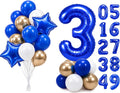 PartyWoo Number Balloons 40 Inch Blue Number 3 Kit by PartyWoo
