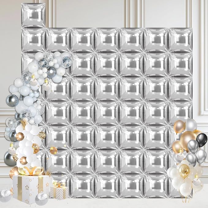 50 Pcs Square Foil Balloons 22 Inch Square Mylar Balloons, Metallic Square by Unknown