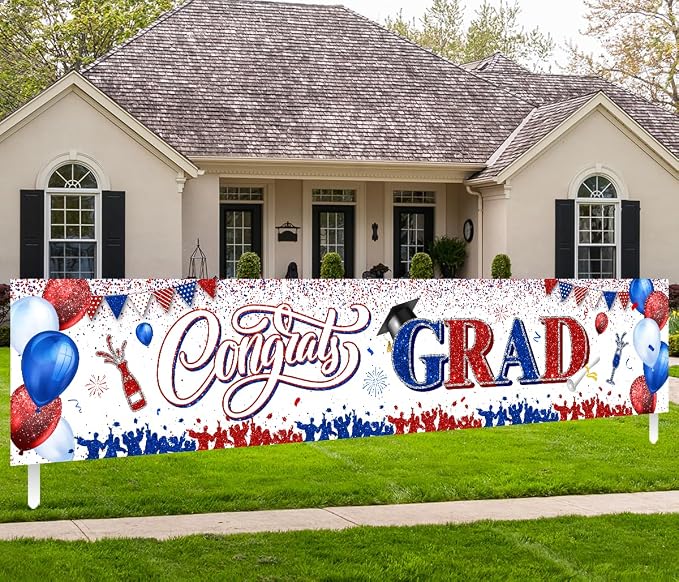 2026 Graduation Decorations-Large Congrats Class of 2026 Banner Congrats Grad by GREHUMOR