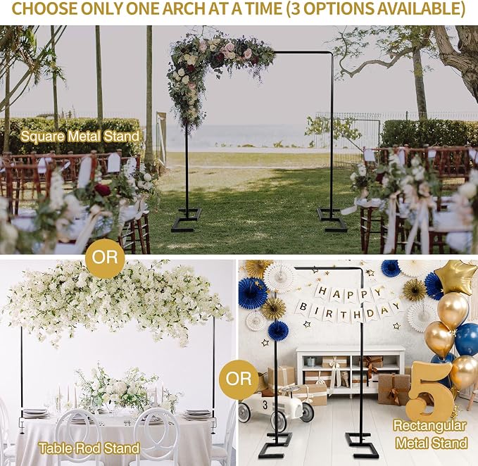 8.2 FT Wedding Arch Square Backdrop Stand Extra Clamps to Table Rod Frame | - Image 3