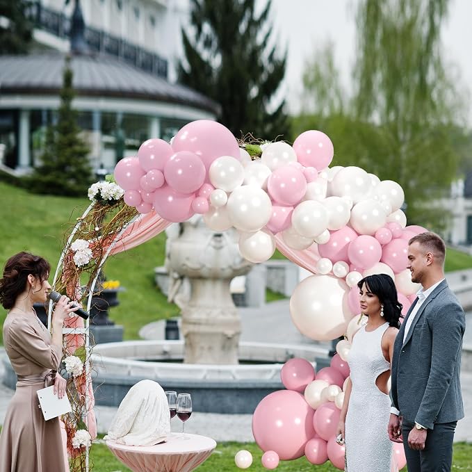 110pcs Pink and Pearl White Balloons Garland Arch Kit, 18/12/10/5 Inch | Pastel - Image 3