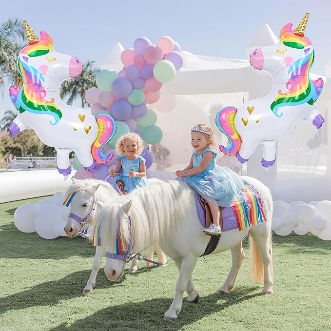 41'' Large Unicorn Birthday Decoration Balloons - Image 3