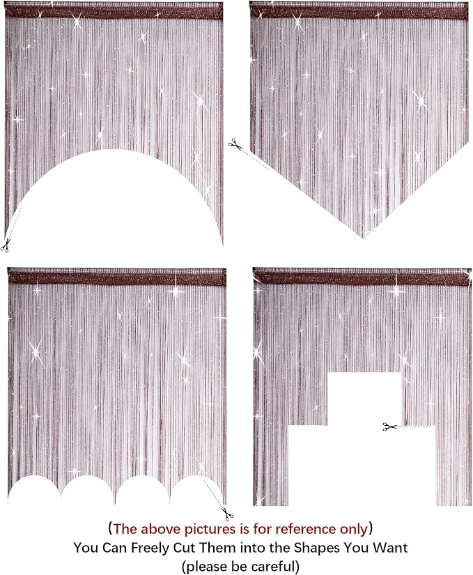 Hysenm 2 Pack 39 x 79 Inch Beaded Curtain String Door Curtains, Hippie Room - Image 3