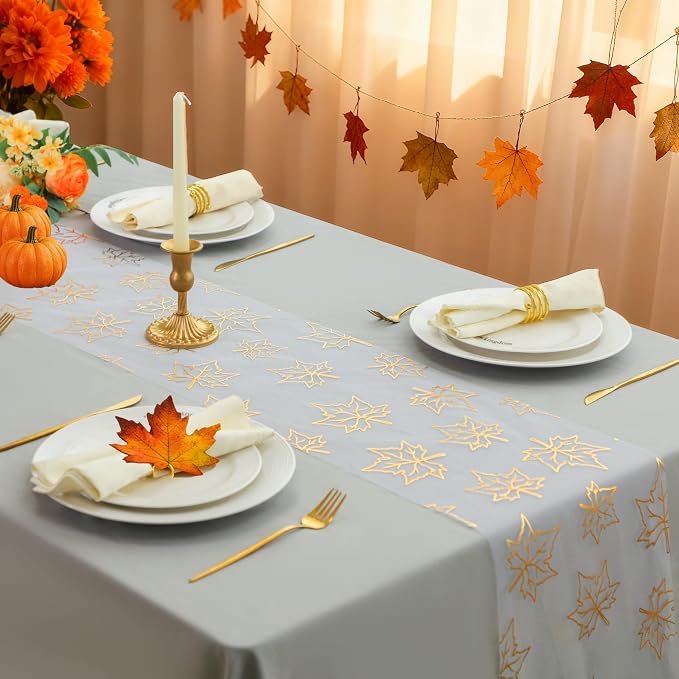 Snowkingdom 2 Pcs Gold Table Runner - Image 4