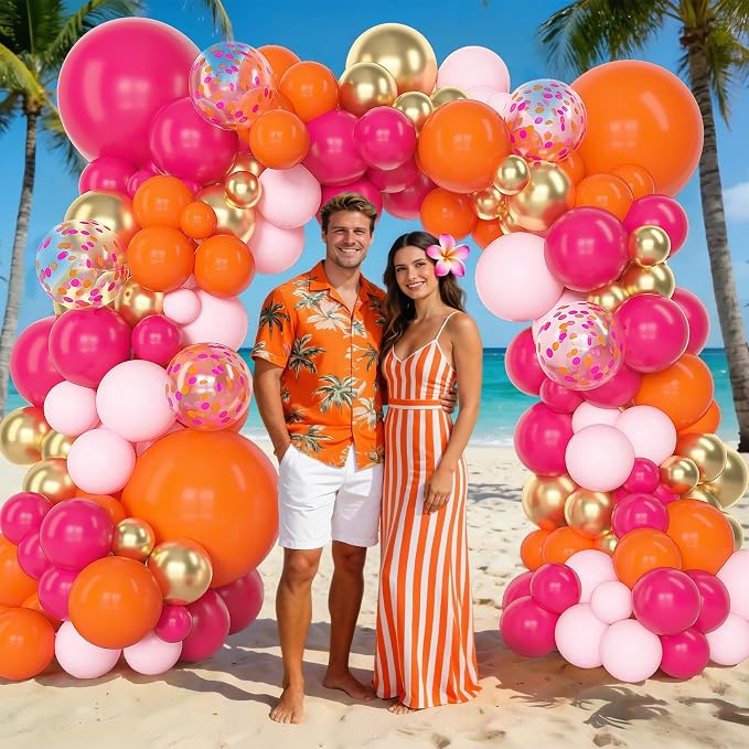 Amandir 153Pcs Pink and Orange Balloon Arch Kit, Different Sizes 18 12 10 5 - Image 6