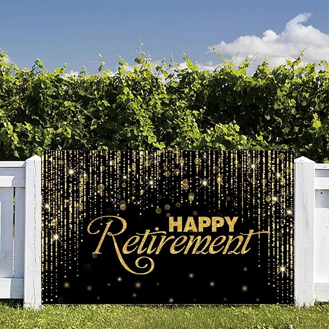 Happy Retirement Backdrop with 70.8"X43.3"，Large Happy Retirement Banner - Image 7
