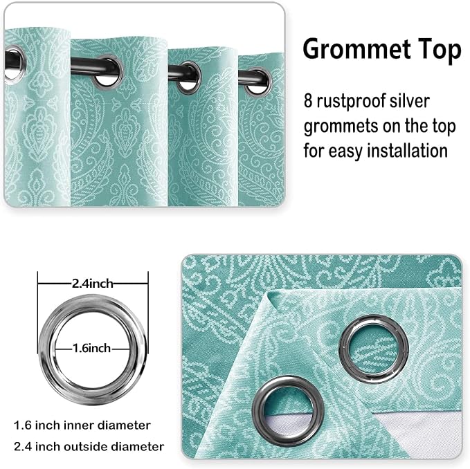 DWCN Teal Ombre Blackout Curtains - Image 5