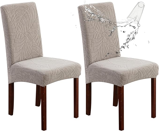 Waterproof Dining Chair Covers Set of 2 Parsons Chair Slipcovers | Double by Genina