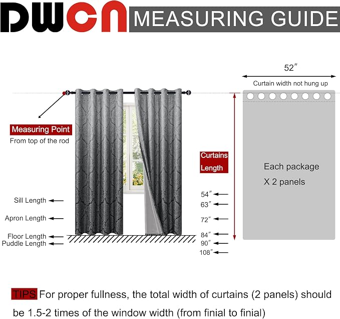 DWCN Black Blackout Curtains for Bedroom 84 Inch Long - Image 7