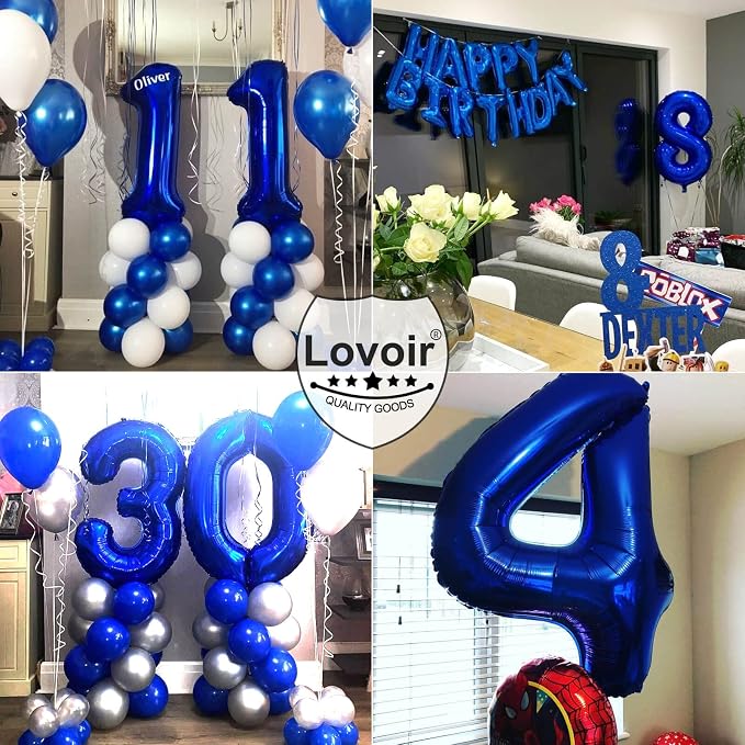 Lovoir 40 Inch Navy Blue Number 9 Balloon Large Size Jumbo Digit Mylar Foil - Image 6