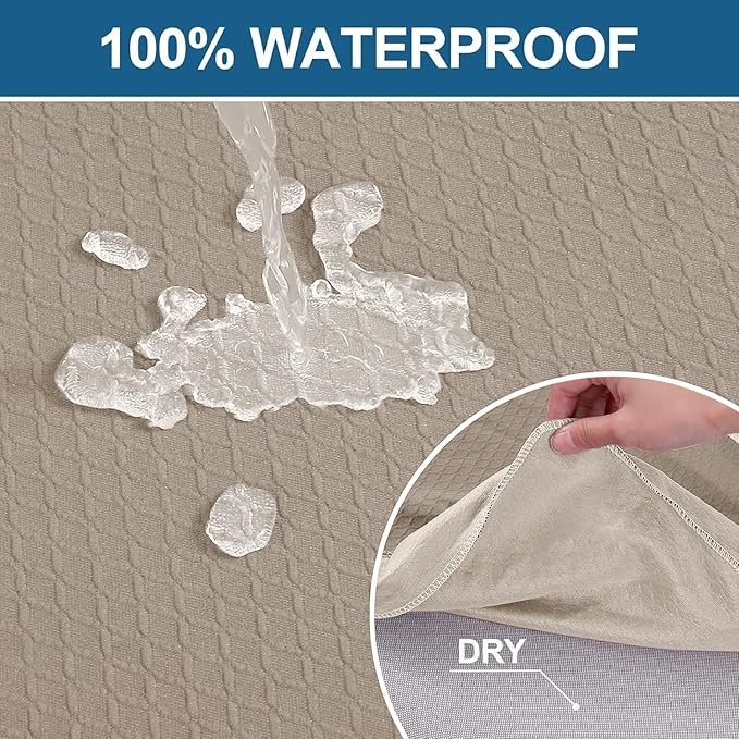 Smiry Waterproof Seat Covers for Dining Room Chairs, No Rear Covers | Stretch - Image 3