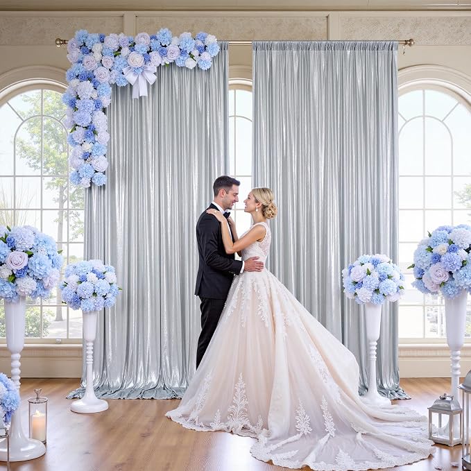10x10FT Silver Sequin Backdrop Curtain - Image 5