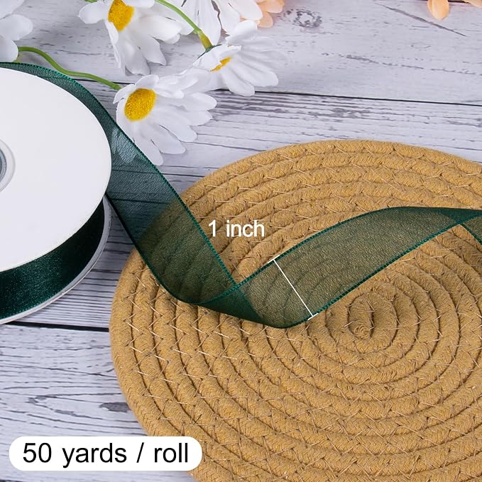 Sheer Organza Ribbon 1 Inch Chiffon Ribbons - Image 3
