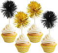 Gyufise 30Pcs Foil Firework Cupcake Toppers Sparkle Tinsel Cake Toppers Tinsel by Gyufise