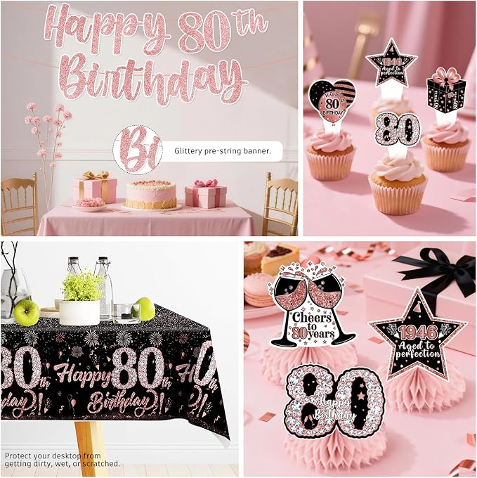 205PCS Yingoto 80th Birthday Decorations - Image 6