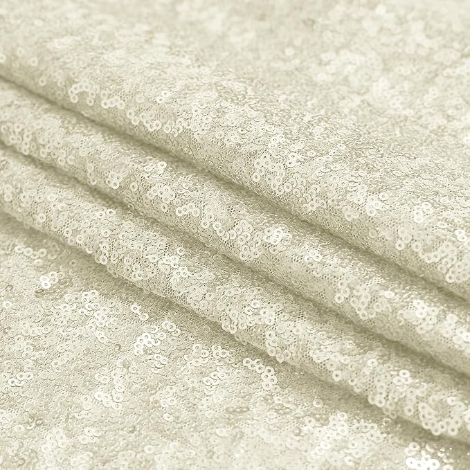 Sugargirl Champagne Sequin Backdrop Curtain 3 Panels 2FTx8FT Glitter Champagne - Image 9