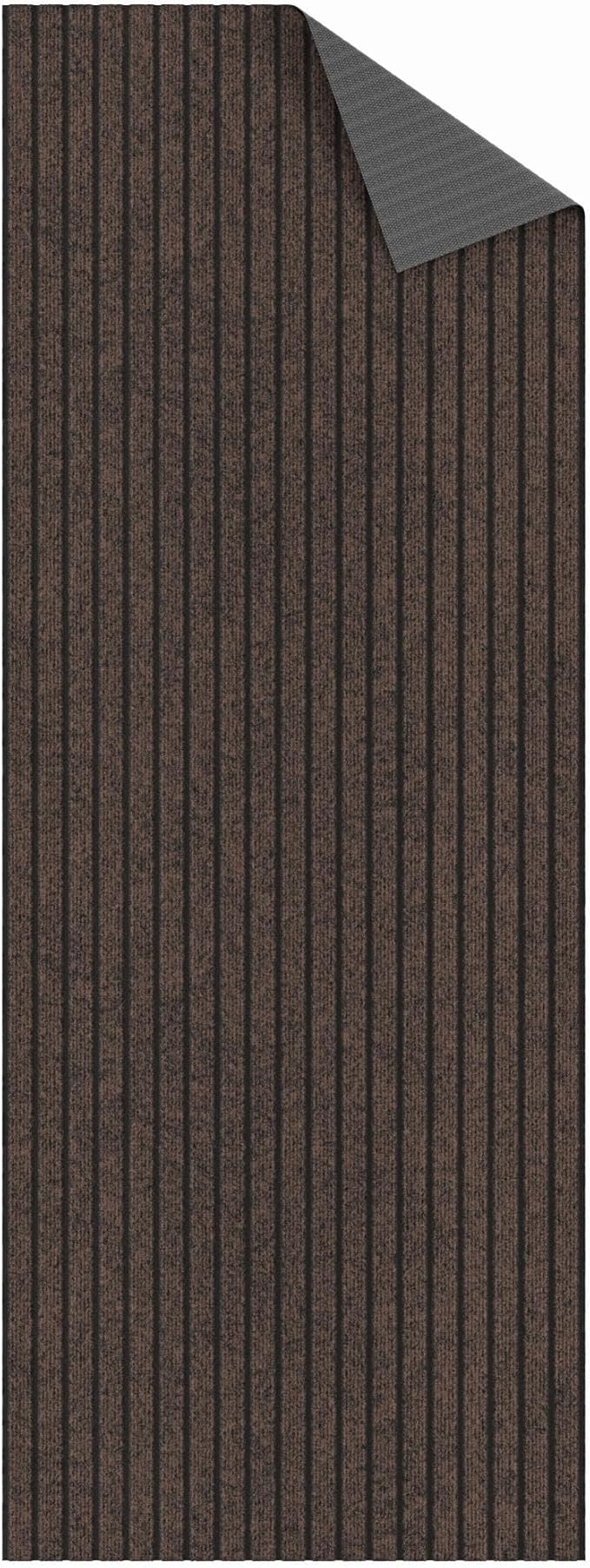 Ottomanson 2'7" x 54' Hallway Runner with Scraper Pile - Extra Durable Non-Slip Rug Mat for Indoor & Outdoor Use - Ideal for Kitchen, Entryway & Garage - High-Traffic Carpet, Brown
