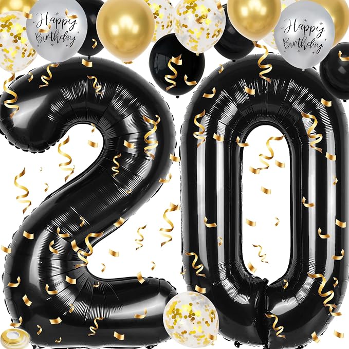 20th Birthday Decorations for Men, 40 inch 20 Balloon Numbers by Unknown