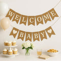Welcome Baby Burlap Banner for Baby Shower Decorations and Gender Reveal Party by ShimmerAnnaShine