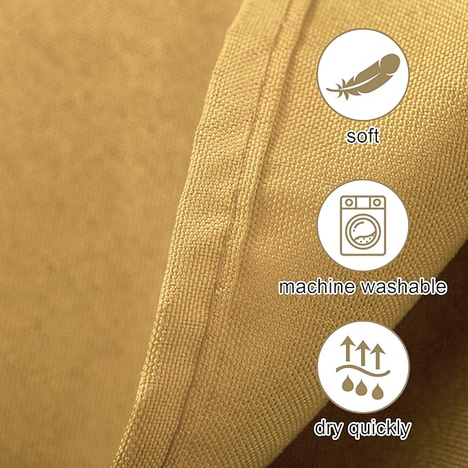 Ascoza 2pack 108 Inch Gold Round Tablecloth in Washable Polyester Fabric for Wedding/Banquet/Restaurant/Parties
