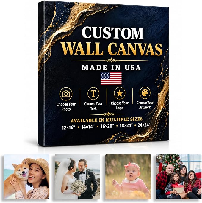 Picture canvas prints with your photos by BCB Wall Art Decor Printed in USA by BCB