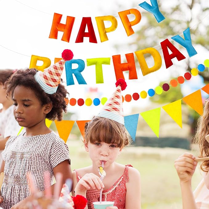 CANREVEL 3 PCS Pre-Strung 3D Happy Birthday Banner Decorations, Happy Birthday - Image 2
