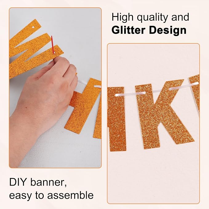 BEISHIDA Glitter Orange 116 PCS A-Z DIY Letter Custom Banner Party Decor | 111 - Image 2