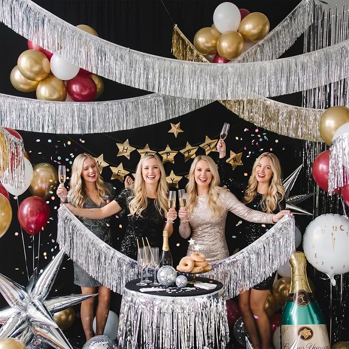 Premium Silver Fringe Tinsel Garland - Image 4