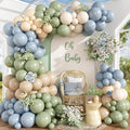 Dusty Blue Sage Green Balloon Garland Arch Kit, Double Stuffed Fog Blue Green by Paeyeq