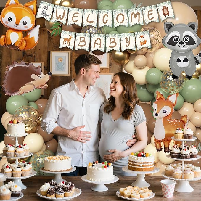 167Pcs Woodland Animals Baby Shower Decorations - Image 7