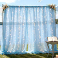 10×10ft Tulle Backdrop Curtains with Lights String - 300LED Fairy Lights Sheer Curtain Backdrop for Weddings Baby Shower and Birthday Party Decorations(4 Panels 5×10ft)