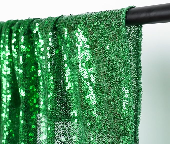 Poise3EHome 8FT x 10FT Green Sequin Photography Backdrop Curtain - Image 4