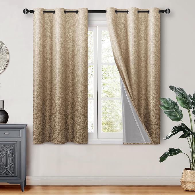 DWCN 100% Blackout Curtains for Bedroom 54 Inch Long by DWCN