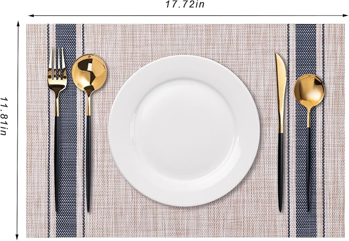 Placemats Set of 6 Washable Indoor | Outdoor Vinyl Place Mats - Image 2