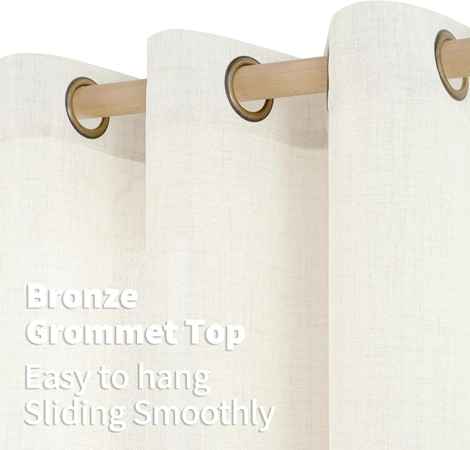 YoungsTex Ivory Linen Curtains 78 Inch Length - Image 6