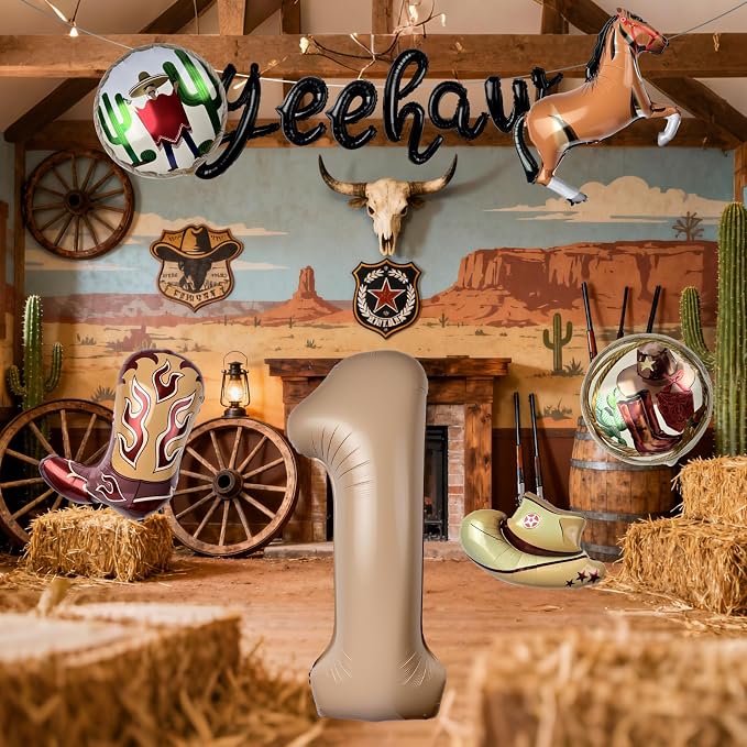 40 In Western Cowboy Balloons, My First Rodeo Birthday Decorations Boy | Wild - Image 3