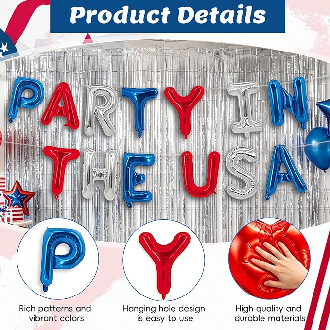 13Pcs Independence Day Balloon Set, Suitable - Image 3