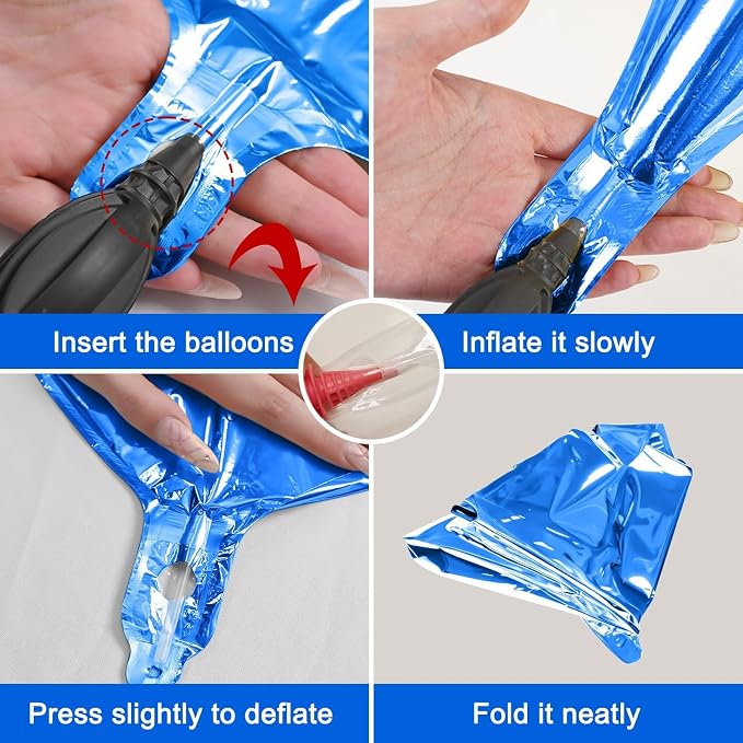 12Pcs Dark Blue Round Foil Balloons, Metallic Blue Foil Balloon - Image 7