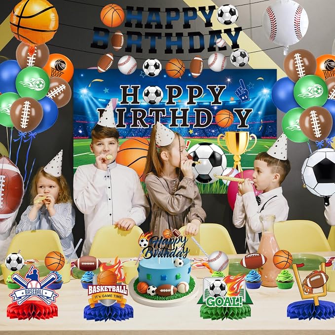 Sports Birthday Party Decorations Includes Banner, Foil & Latex Balloons - Image 5