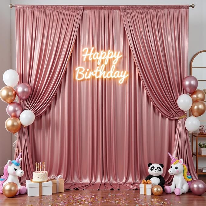 gogoparti 20x10FT Rose Gold Sequin Backdrop Curtain - Image 8
