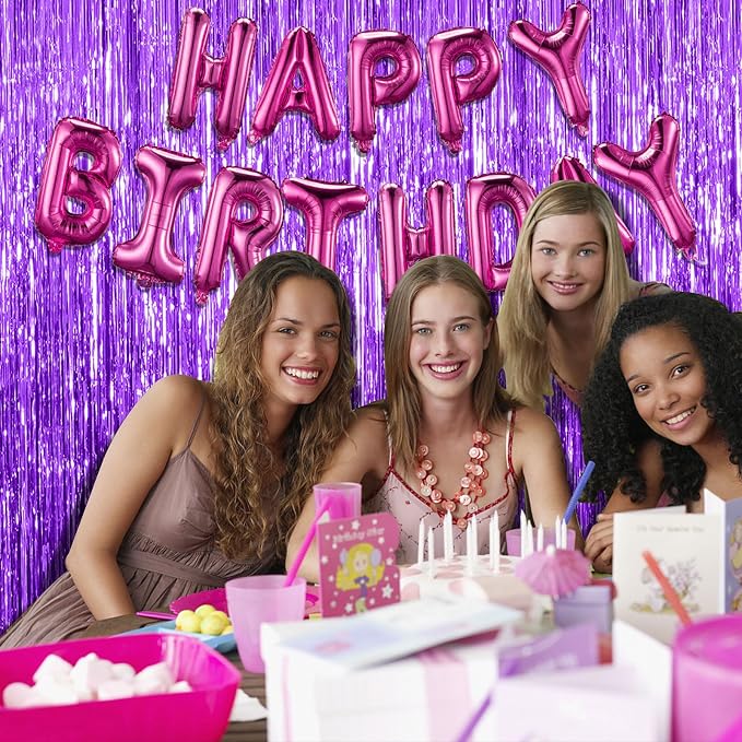 20 Pack Purple Backdrop Tinsel Streamers Foil Fringe Backdrop Halloween Party - Image 5